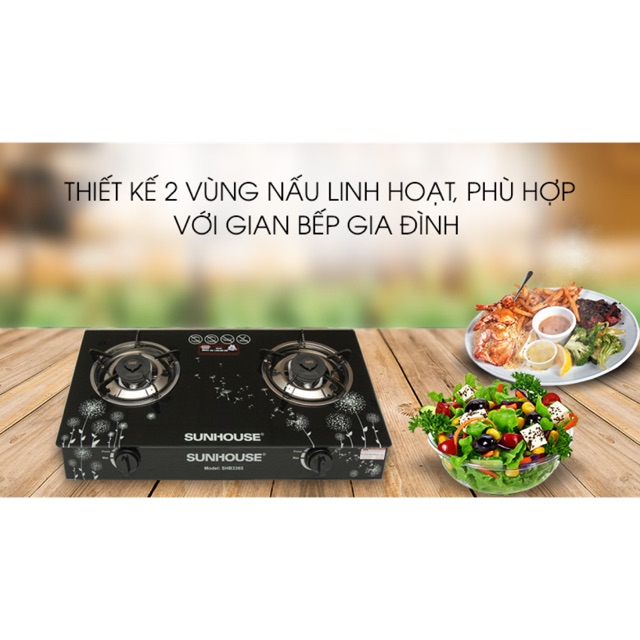 Bếp gas Sunhouse SHB3365 Mới 100% + Tặng dây gas, tiết kiệm gas- Bảo Hành 12 tháng