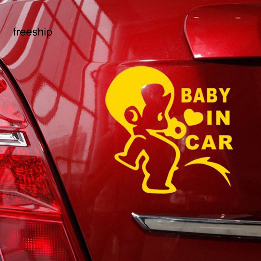 Miếng Decal Dán Trang Trí In " Baby In Car" Dành Cho Xe Hơi