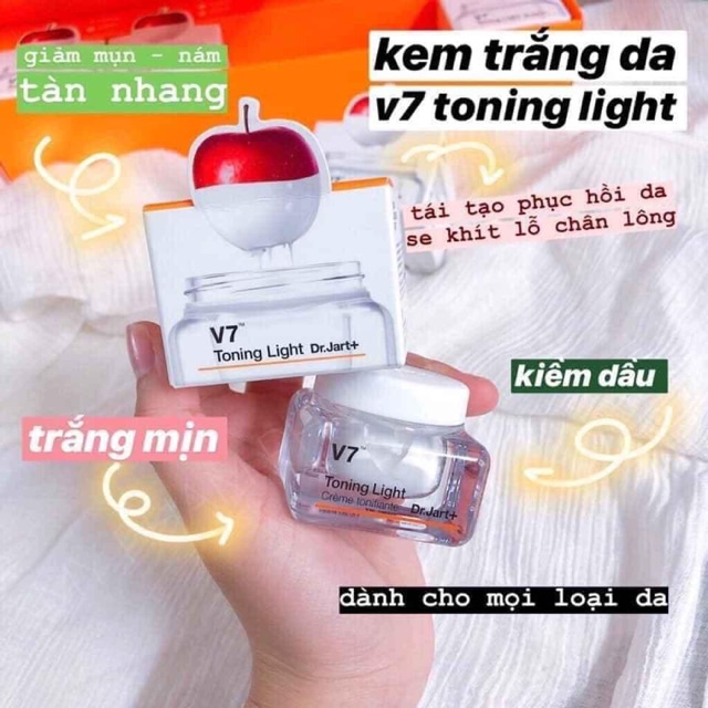 Kem dưỡng trắng tái tạo da V7 Toning Light Dr.Jart+ 15ml (MINISIZE)