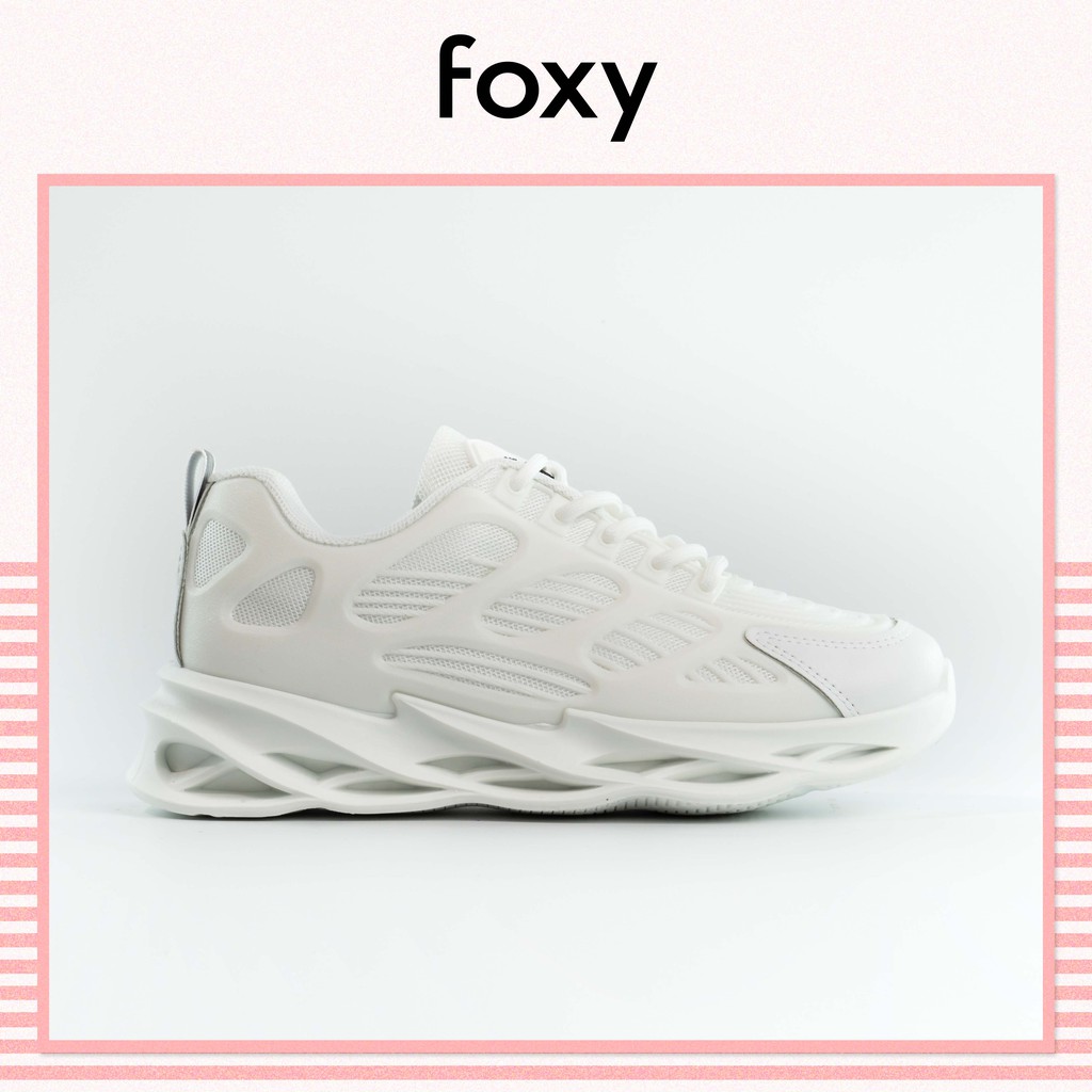 Giày Sneaker Nữ FOXY Màu Trắng Đế Họa Tiết Lượn Sóng - FOX026