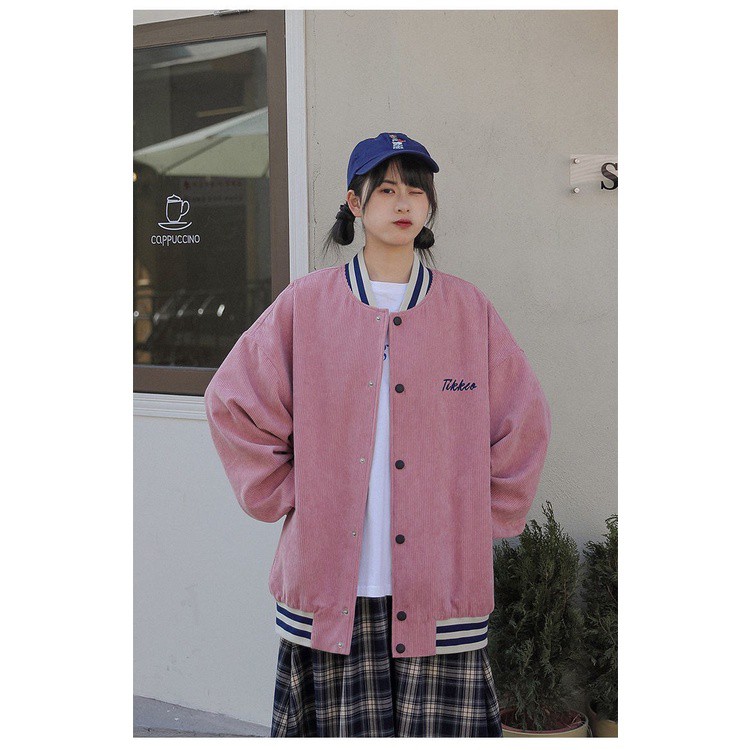 Áo Khoác Bomber TIKKER Chất Nhung Tăm - Áo Bomber Nam Nữ Unisex Freesize Thu Đông Rlzzang From Rộng | BigBuy360 - bigbuy360.vn