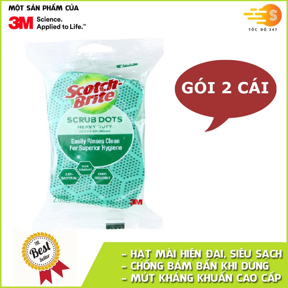 Bộ 3 món nhà bếp gồm khăn lau chén dĩa, găng tay rửa chén hương chanh và 2 miếng cước hạt nổi siêu sạch Scotch-Brite 3M