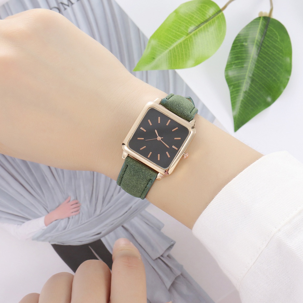 Đồng Hồ MặT Vuông Dây Đeo Giả Da ThờI Trang