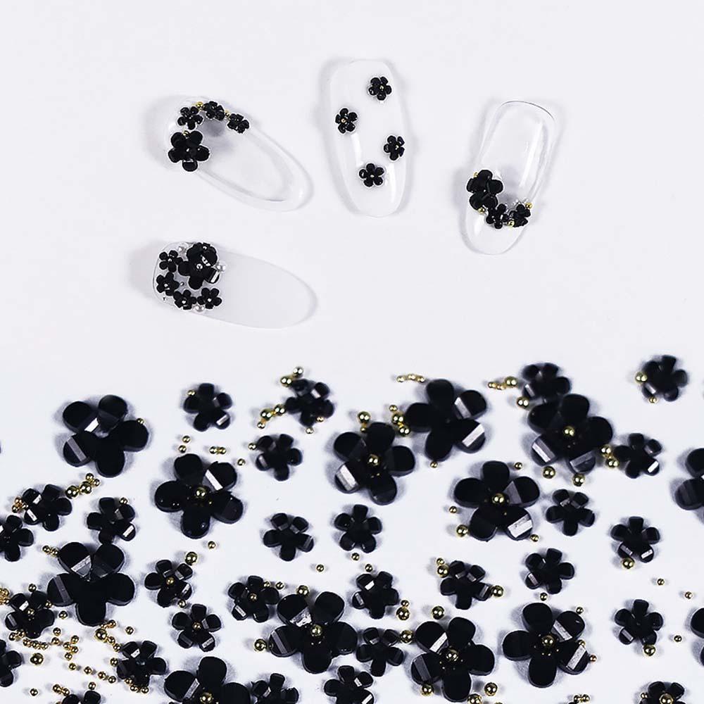 QQMALL Phụ Kiện Trang Trí Móng Nghệ Thuật Hình Hoa Năm Cánh Bằng Nhựa Resin