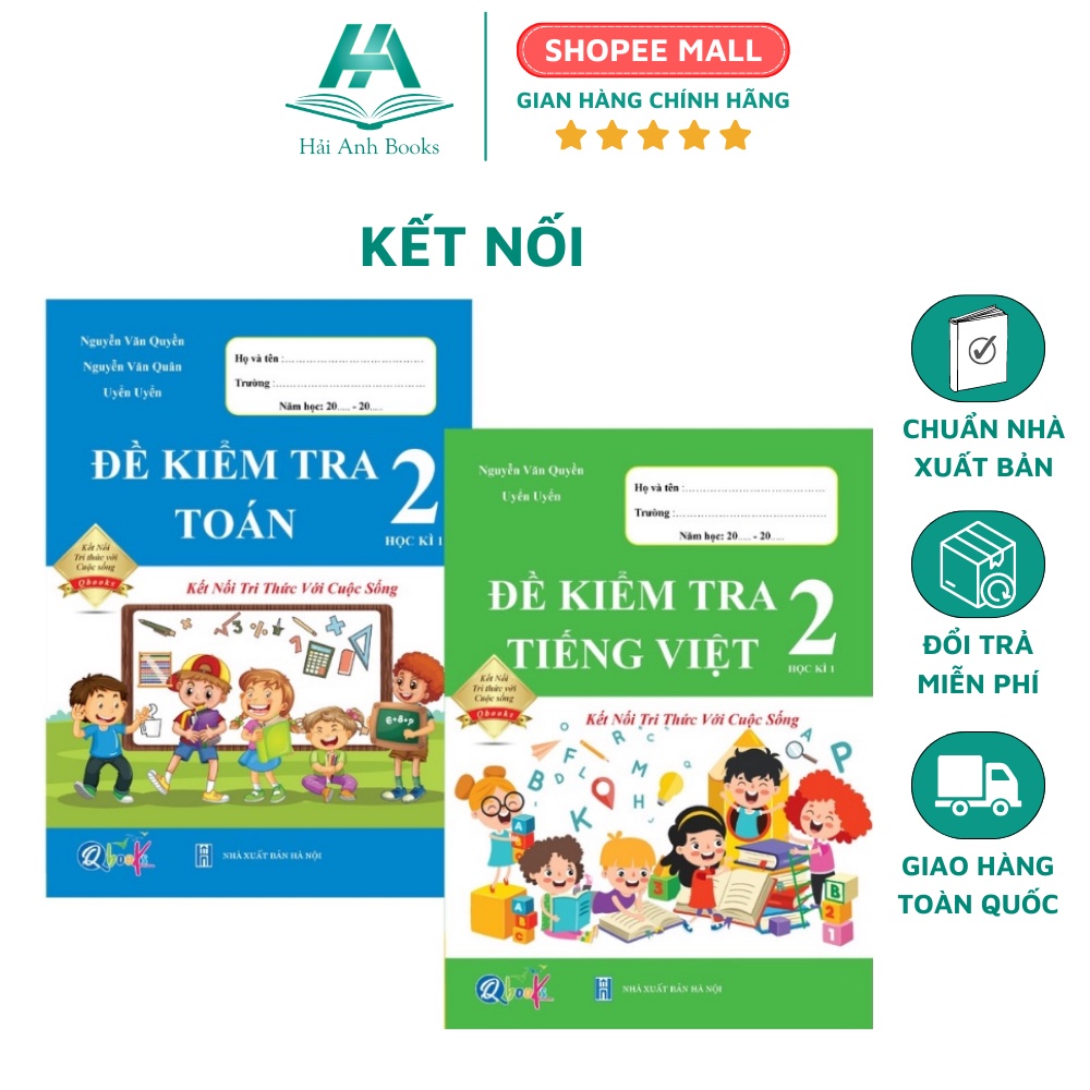 Combo Sách Đề kiểm tra Toán và Tiếng Việt Lớp 2 Kì 1