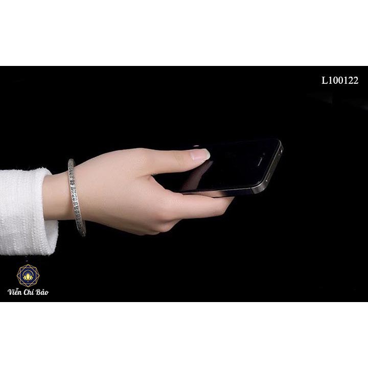 Vòng tay bạc Bách niên vạn phúc khắc kinh chất liệu bạc Thái 925 thời trang phụ kiện trang sức nữ Viễn Chí bảo L100122