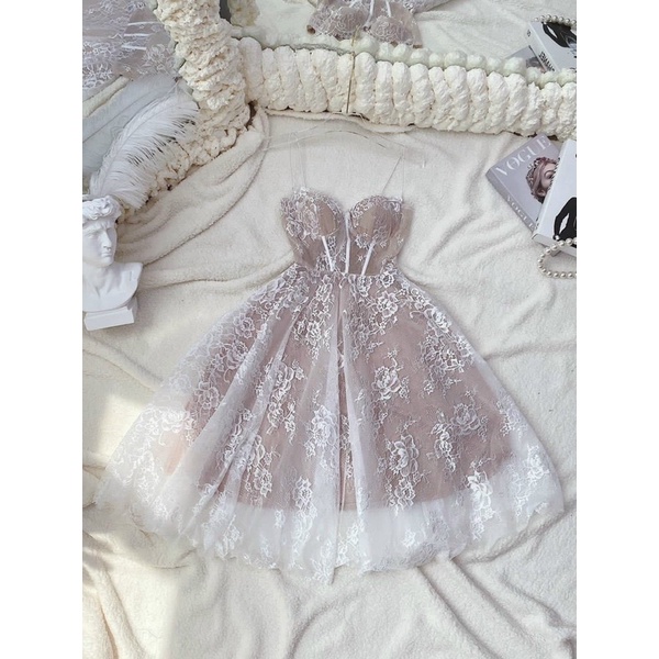 Đầm xoè ren ngắn dự tiệc công chúa cúp ngực TRIPBLE T DRESS - size M/L (kèm ảnh/video thật) MS294V