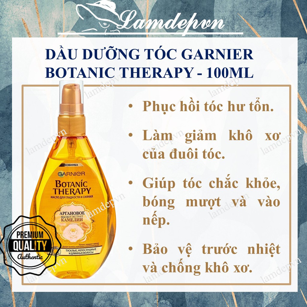 Dầu dưỡng tóc Garnier Fructis/ Botanic Therapy dưỡng tóc bóng mượt, không bết