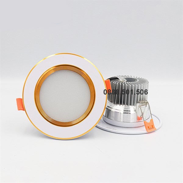 Đèn âm trần 9w phi 110 3 chế độ trắng vàng trung tính đế tản nhiệt đế cao Bảo hành 2 năm Hàng đẹp