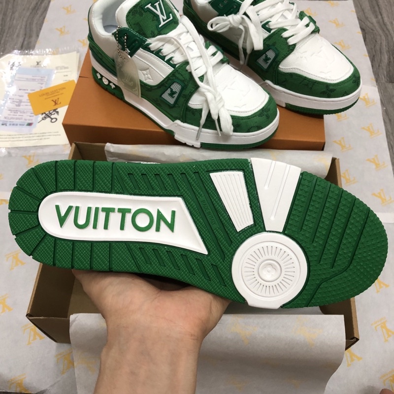 Giày LV Xanh Lá_Giày thể thao LV trainer Green Low màu mới nhất hot trend 2023