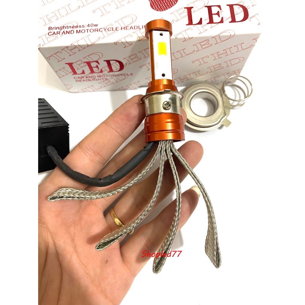 Đèn pha LED CYT đuôi công tản nhiệt CYT 3 chân H4 Và M5 Siêu Sáng