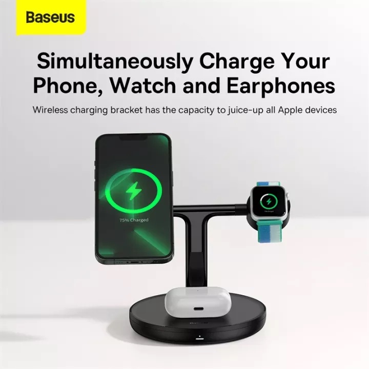 Đế sạc không dây Baseus Swan 3 in 1 Wireless Magnetic Charging Bracket 20W
