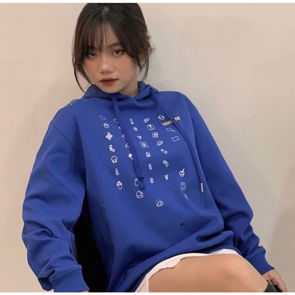 Áo hoodie LEVENTS Xanh dương Popular Logo áo khoác Hoodie nam nữ popular full tag phong cách unisex Ulzzang - Gin Store