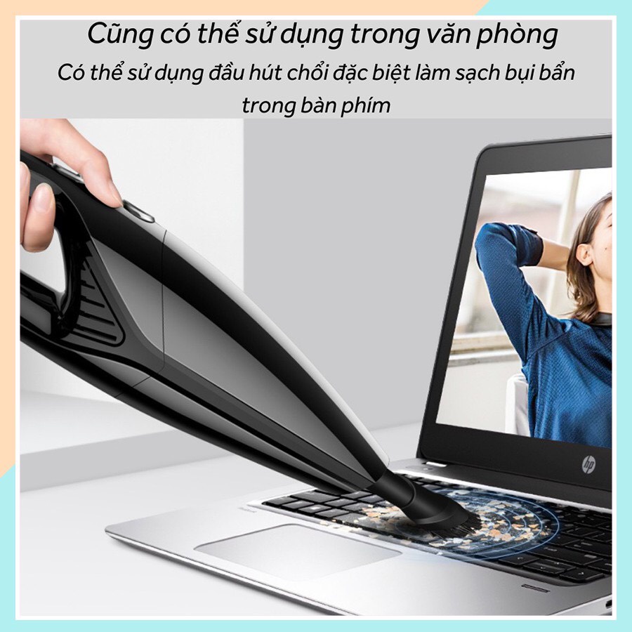 Máy Hút Bụi Cầm Tay Không Dây Mini, Hút Bụi Ô Tô, Giường Nệm, Lông Mèo, Lực Hút Cực Mạnh, Tiện Lợi Dễ Sữ Dụng