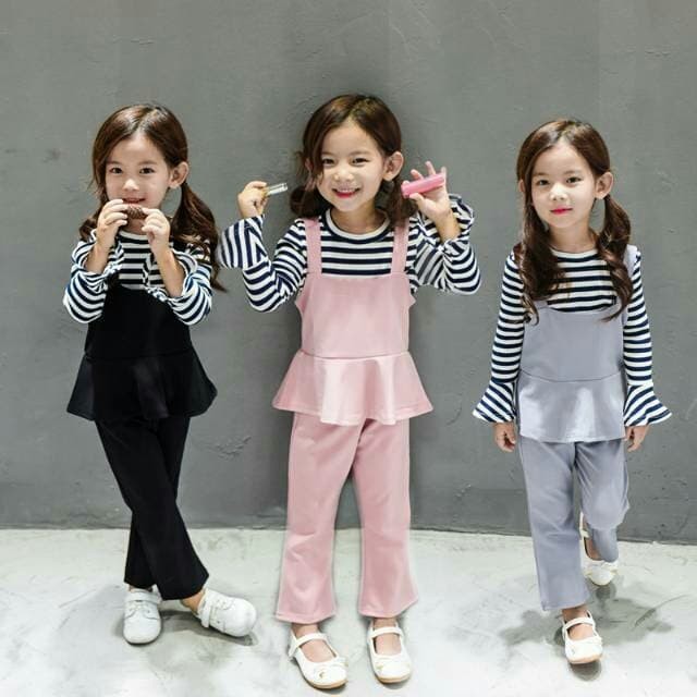 Bộ quần áo 2 trong 1 được nhập khẩu từ 5-7 năm đầy đủ mới nhất cho bé gái