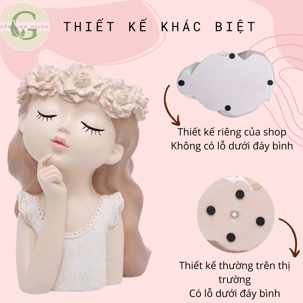 Bình hoa cô gái Gốm Xinh Decor Lọ trang trí xinh xắn