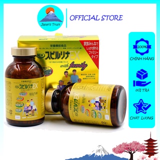 Tảo xoắn New Spirulina EX with Family Nhật Bản hộp vàng 2000 viên - Tảo vàng EX 01 hộp gồm 02 lọ x 1000 viên