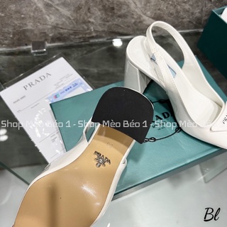 Sandal prd mũi vuông bít mũi gót trụ fullbox