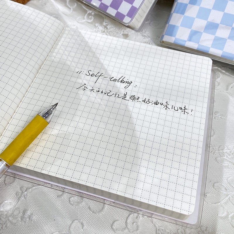 Sổ Tay Vuông Sổ Tay Bullet Journal Ruột Caro Bìa Bọc Plastic Phong Cách Highteen Nhiều Màu Mẫu 2022