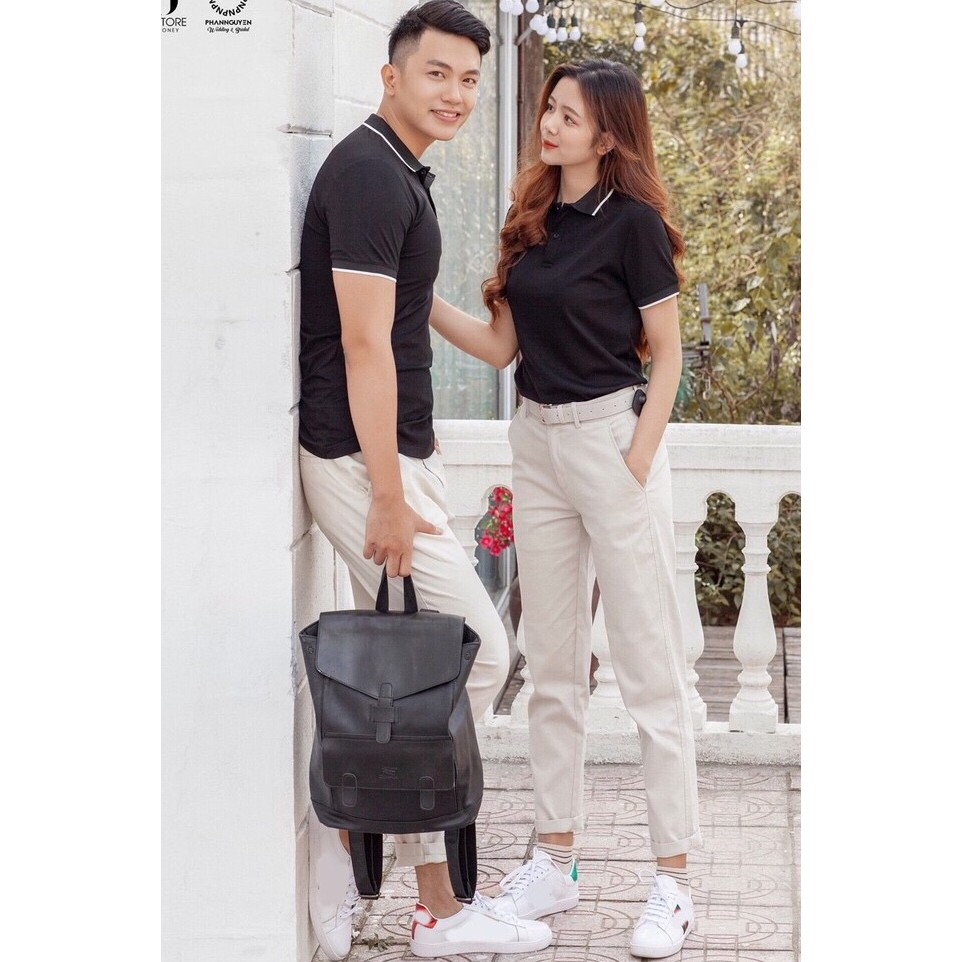Áo Thun Nam Nữ Có Cổ Sọc Thấm Hút Mồ Hôi Tháng Mát hot trend hè 2021