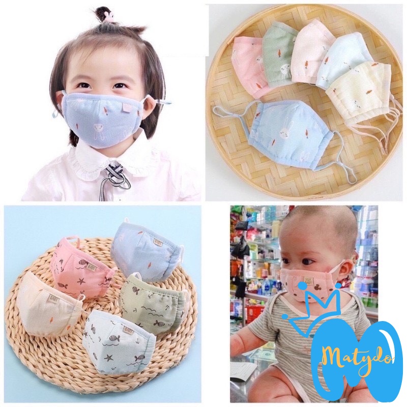 Khẩu trang trẻ em 5 lớp sợi tre cao cấp MATYDO thanh lọc không khí ngăn cản khói bụi vi khuẩn KT02 vải