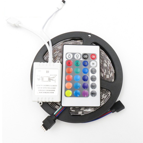 bộ đèn LED dây dán 5050 phủ keo, Đèn Led TikTok 7 màu RGB 5 mét Chống nước- Phủ Silicon- Remote 24 phím chức năng