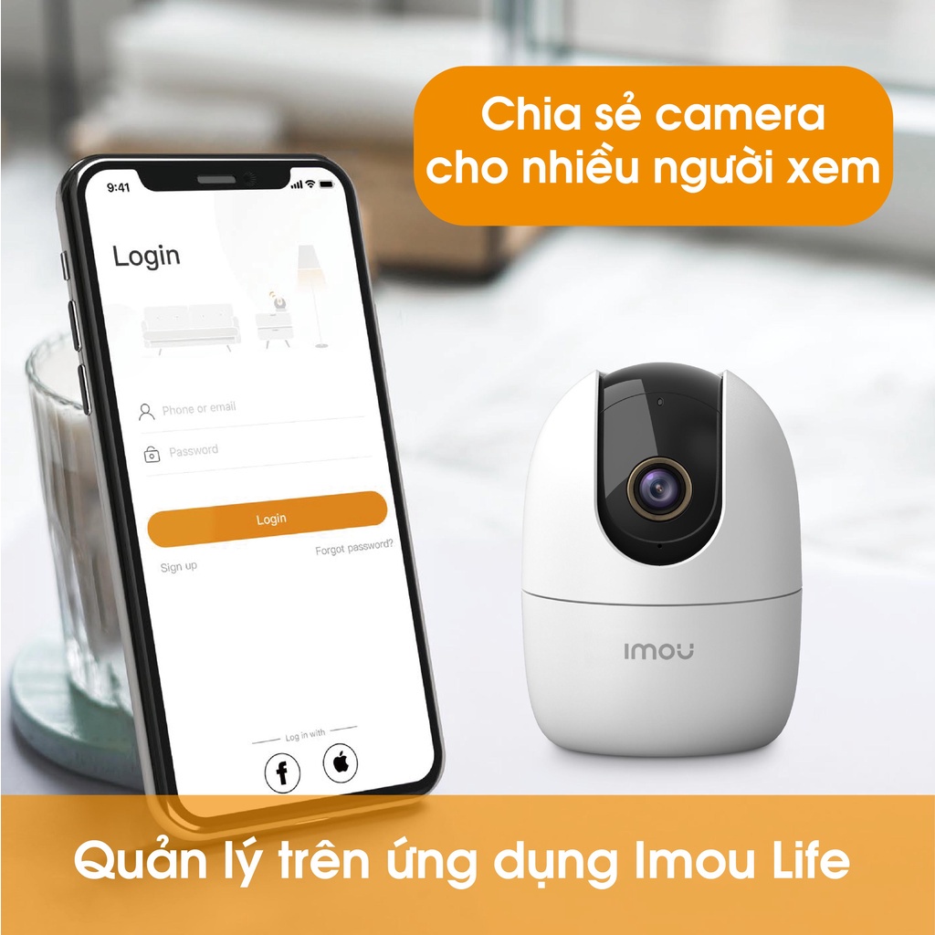 Camera không dây WiFi 4.0Mpx Imou Ipc-A42P-B xoay 360 độ - Hàng Chính Hãng