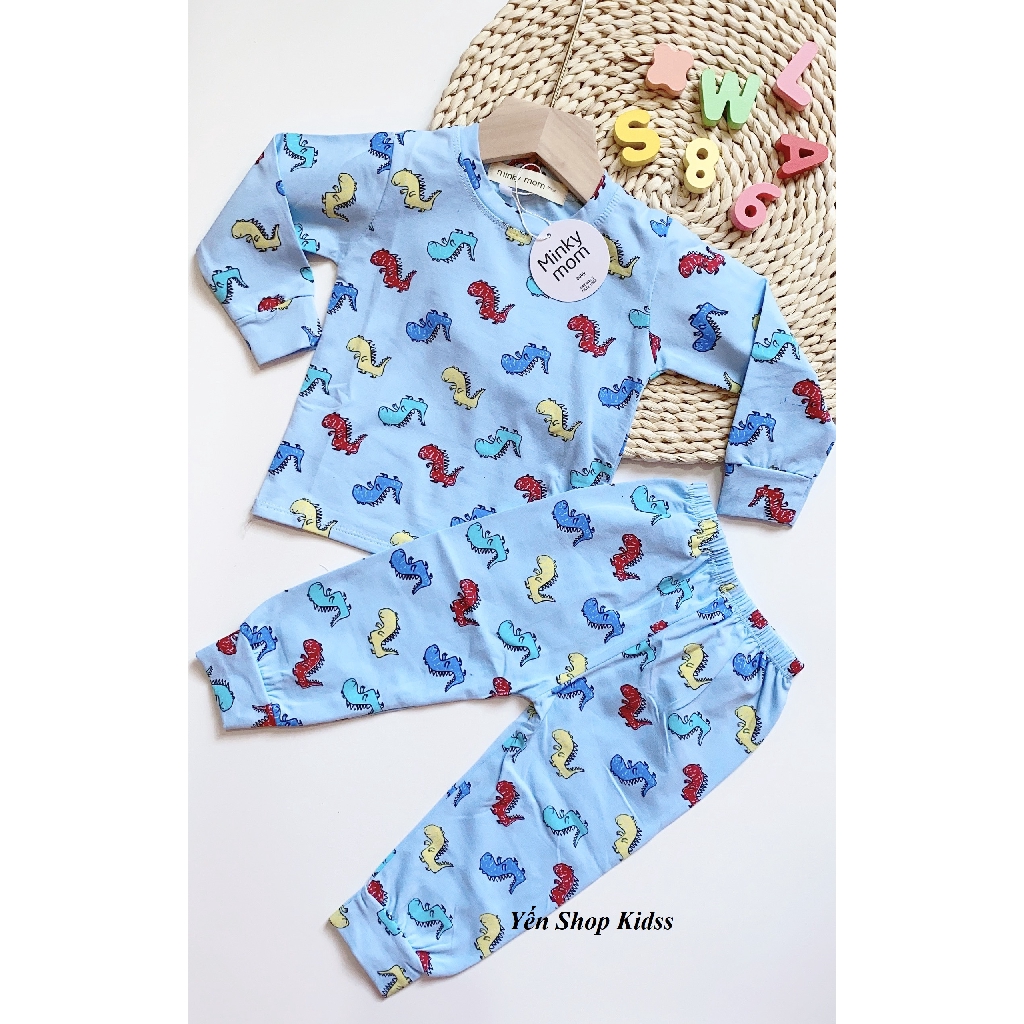 Bộ Dài Cotton Cao Cấp Hàng Minky Mom Họa Tiết Ô TÔ-Khủng Long Cho Bé (6-19kg)(SP001204 )