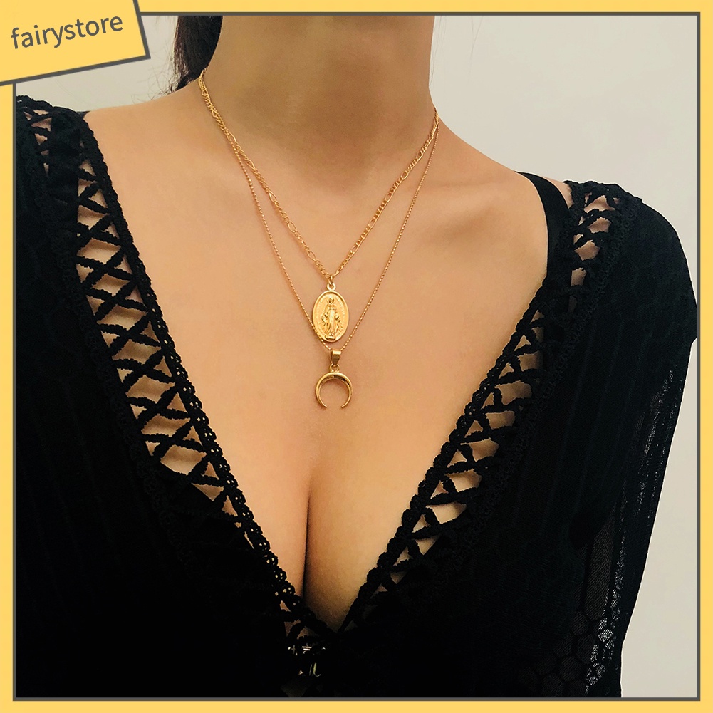 Dây chuyền nữ hai tầng chất liệu hợp kim