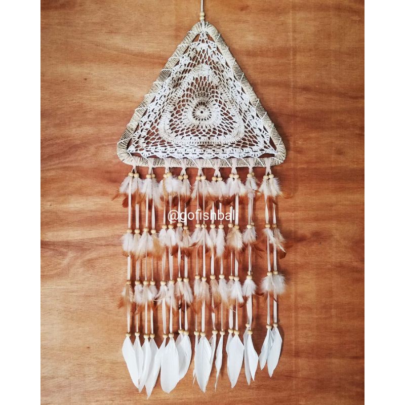 Dream Catcher Hình Tam Giác Treo Tường Trang Trí 32cm