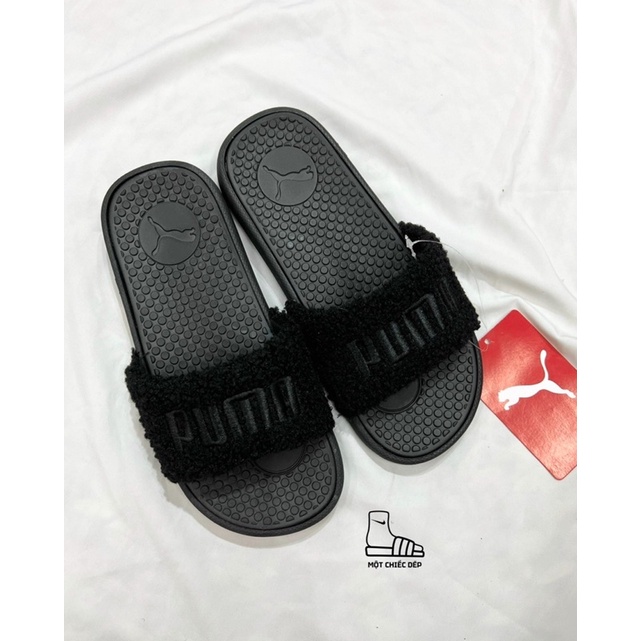 [CHÍNH HÃNG] DÉP PUMA COOL CAT SHERPA SLIDE BLACK/WHITE SANDAL - 383453 01 &amp; 383453 02
