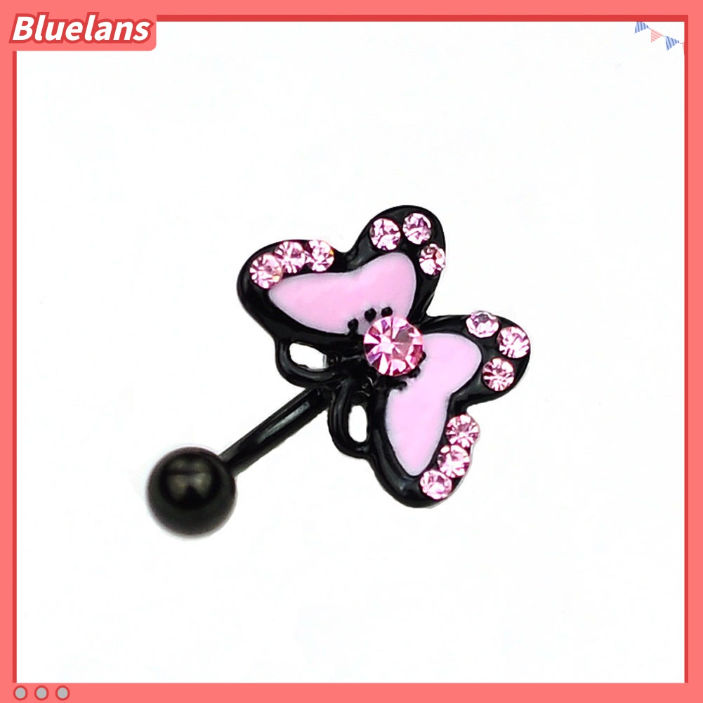 Bluelans♡ Khuyên RốN HìNh BướM ĐíNh Đá BằNg ThéP Không Gỉ