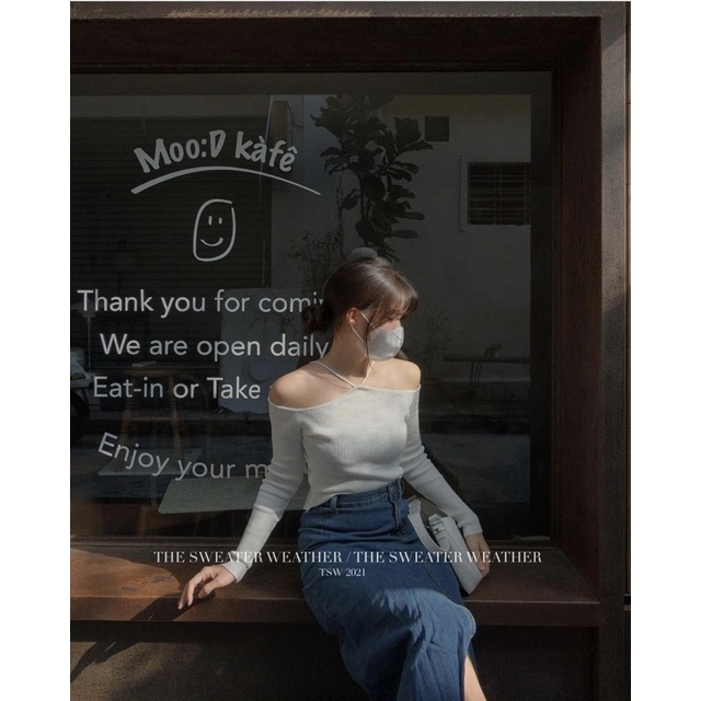 [ FREE SHIP]  Áo Trễ Vai Cổ Yếm Thời Trang Quyến Rũ