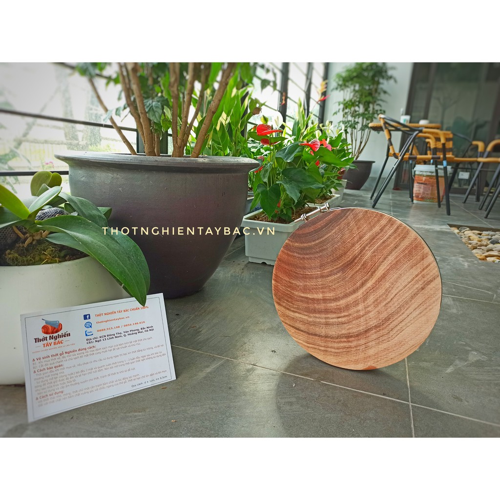 Thớt Nghiến Tây Bắc chuẩn 🔥 29cm x 5cm 🔥 Thớt gỗ nghiến có đai INOX | BigBuy360 - bigbuy360.vn