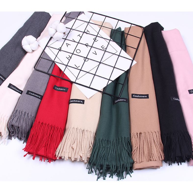 KHĂN QUÀNG CỔ CASHMERE MÀU TRƠN CỰC MỊN ĐẸP