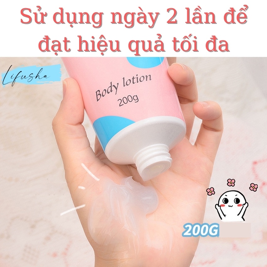 Sữa dưỡng thể trắng da LIFUSHA ☀️𝐅𝐑𝐄𝐄𝐒𝐇𝐈𝐏☀️ 200gr,dưỡng ẩm,kem body trắng da,phù hợp với mọi loại da