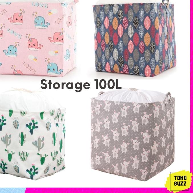Giỏ Đựng Đồ Chơi / Áo Sơ Mi / Quần Áo Bẩn 100 Lít Gấp Gọn Tiện Dụng