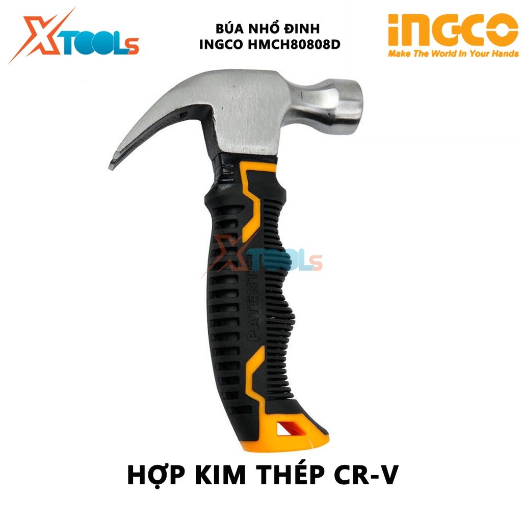 Búa cầm tay ingco HMCH80808D | búa nhổ đinh mini dùng thép cacbon