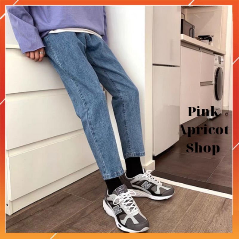 Quần bò nam quần jean bò baggy nam phong cách Hàn Quốc Pink Apricot Shop