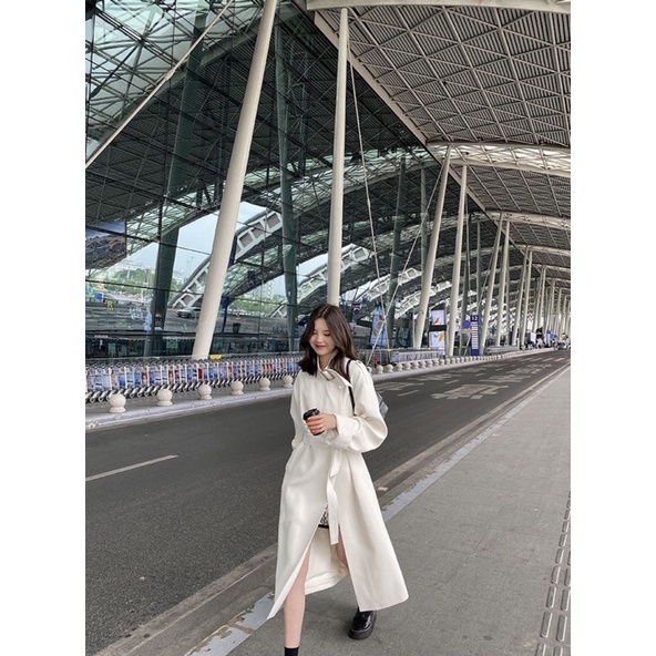 Áo Khoác Măng Tô Chất Đẹp Phong Cách Hàn Quốc Cho Nữ