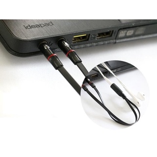 Dây jack chuyển đổi tai nghe 3.5mm sang 2 cổng 3.5mm cho âm thanh audio và mic j01
