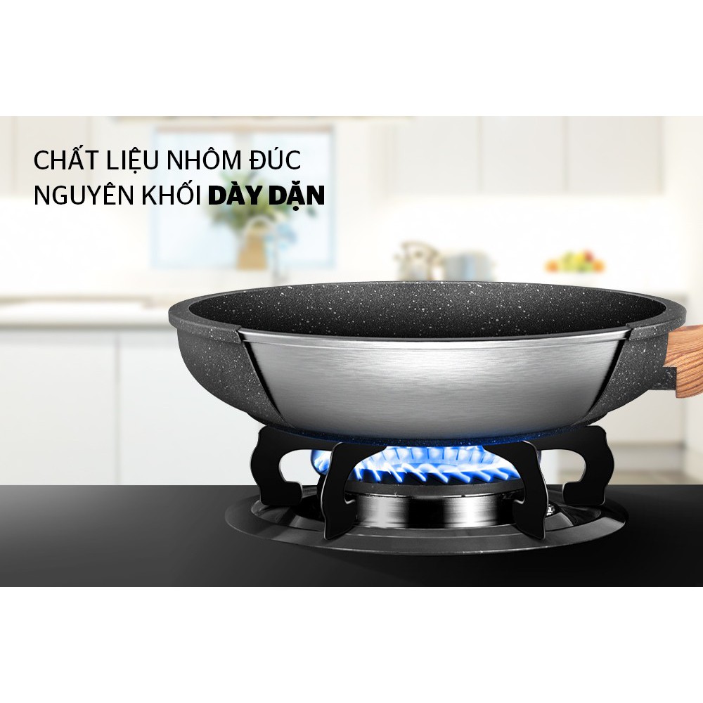 Chảo chiên siêu bền vân đá đáy từ Sunhouse 26cm/28cm MAMA SHG1126MMC/SHG1128MMC