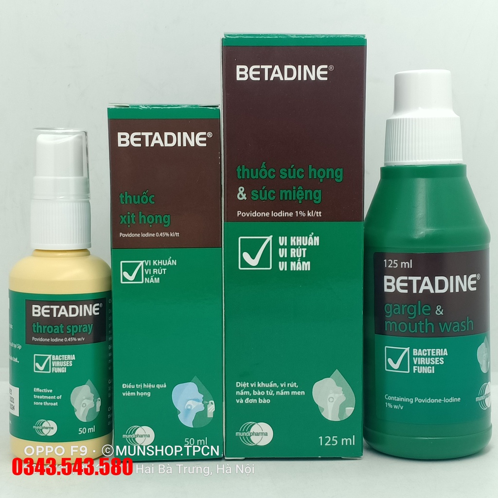 BETADINE chai xịt/súc họng