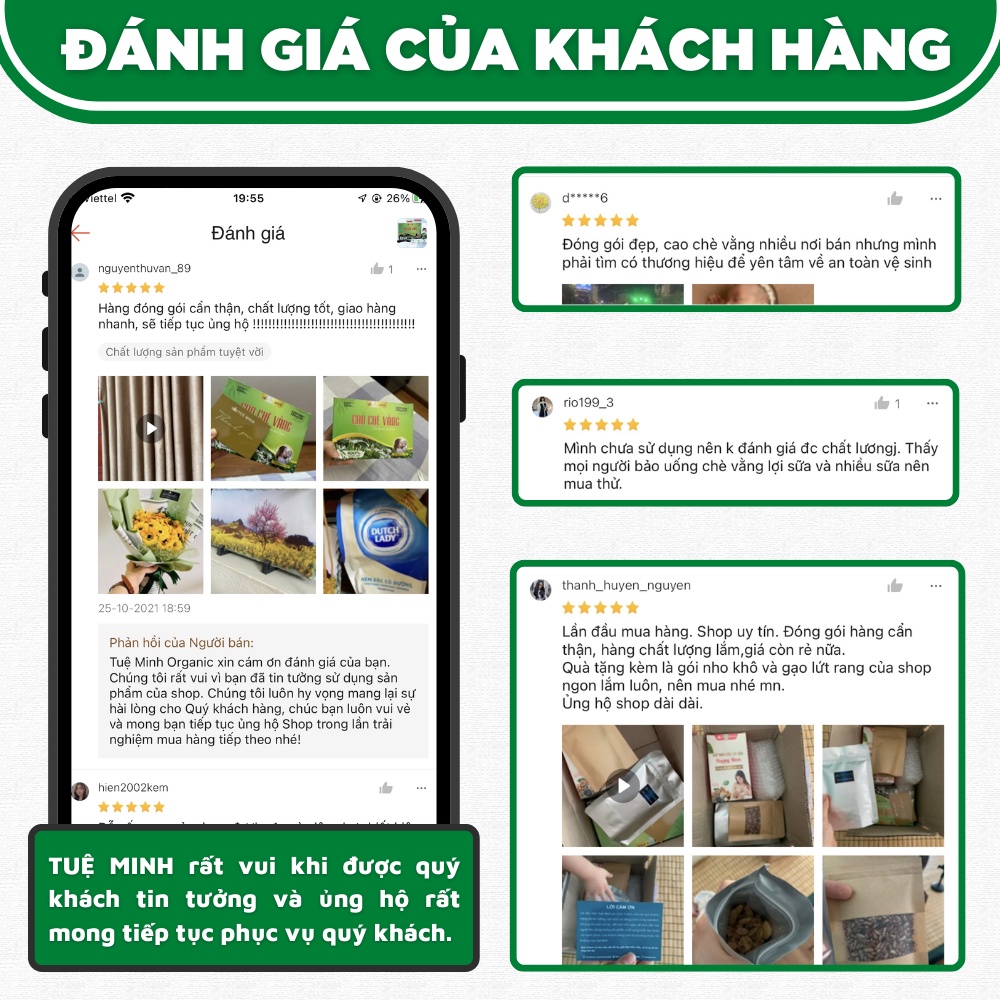 Cao chè vằng lợi sữa thương hiệu Tuệ Minh, hộp 500 gram 20 miếng