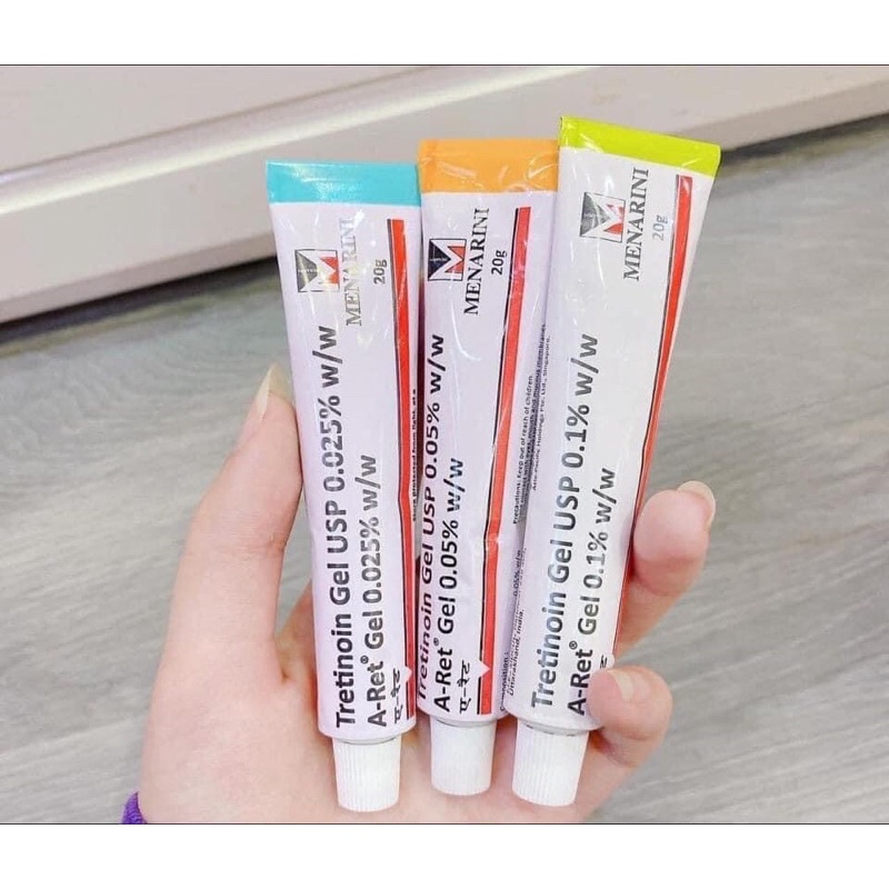 Tretinoin Ấn Aret USP Menarini Giảm Mụn Nám Tái Tạo Da Tre 0.025 0.05 0.1
