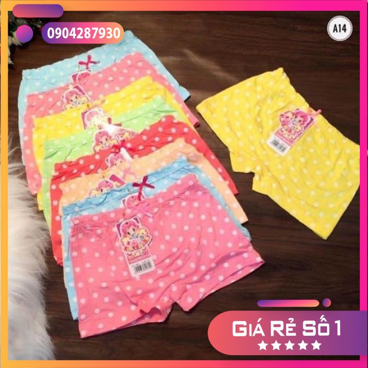 Combo 4 Quần Chip Bé Gái [HÀNG ĐẸP] - Quần Lót Chấm Bi Thun Cotton Co Dãn Cho Bé Gái Đủ Màu