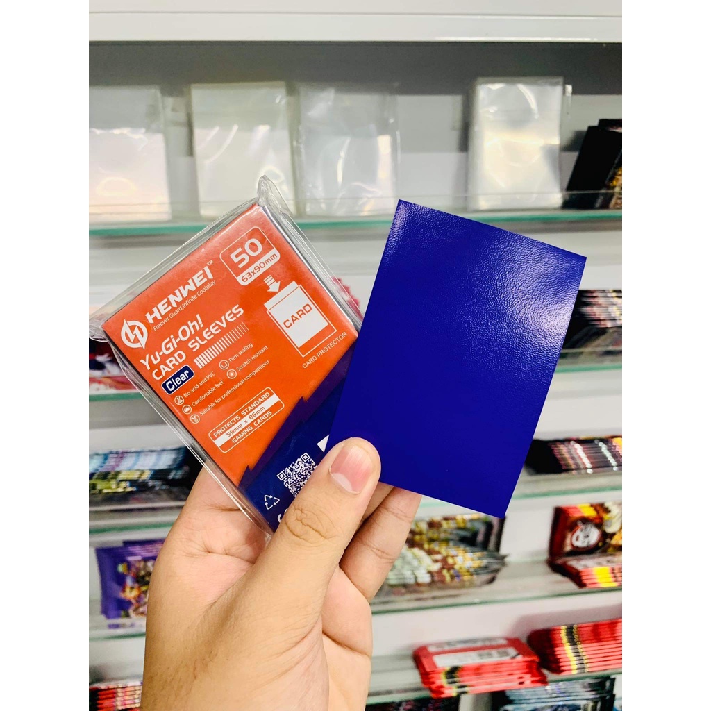Bọc bài Màu Sleeve Yugioh Size chính hãng Henwei 62x89 cho Yugioh,Vanguard - 50 cái