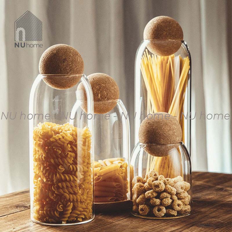 Hũ thuỷ tinh nắp bần - Gubi, lọ thuỷ tinh đựng đa năng, đựng cà phê, đồ khô và gia vị cho bếp | BigBuy360 - bigbuy360.vn
