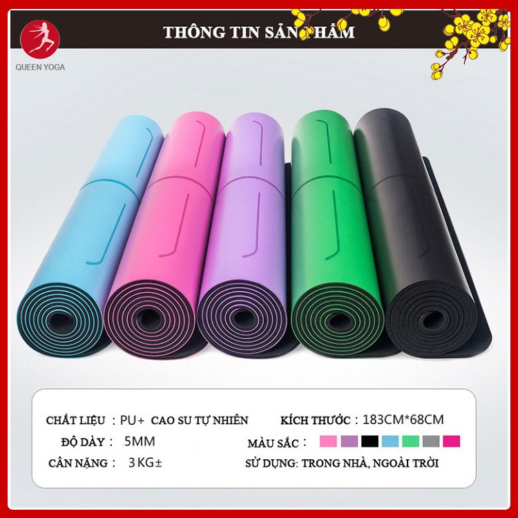 Thảm Tập Yoga Định Tuyến PU Cao Cu Tự Nhiên Cao Cấp XUAN YI - Tặng Túi Đựng Thảm Yoga Cao Cấp