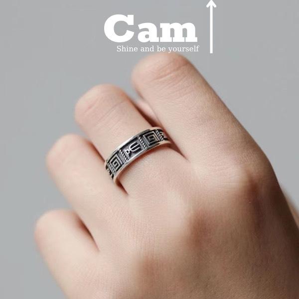 Nhẫn Nam Nữ Khắc Kí Tự La Mã Cổ Latin Ring Thời Trang Nam Nữ Unisex Chất Liệu Titan Đẹp Đơn Giản Không Gỉ Camcamvintage